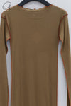 BASERANGE 24 Autumn/Winter Veined Long Sleeve Dress Portugal BAS-DRVL-RB-AU24-FCZ DRVL-RB Emerald Brown